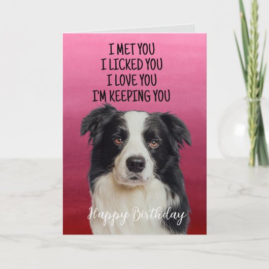Eigen grens Collie Birthday Kaart (Voorkant)