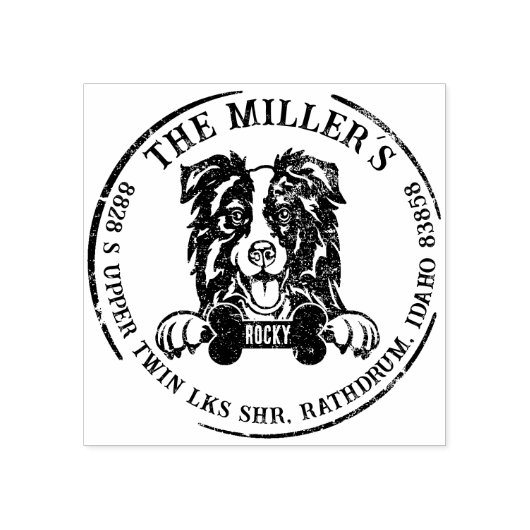 Eigen grensadres ophalen rubberstempel (Afrduk)