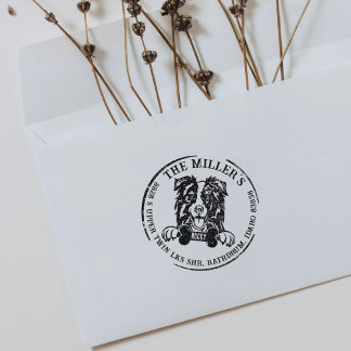 Eigen grensadres ophalen rubberstempel