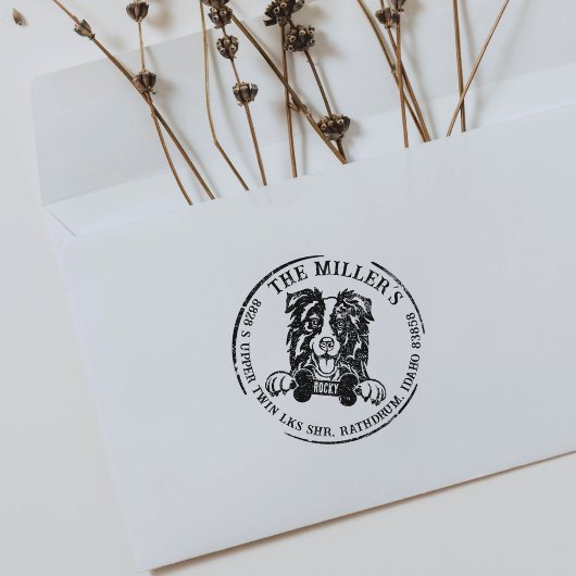 Eigen grensadres ophalen rubberstempel