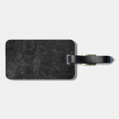 Eigen grijze, verticale rode monogram bagagelabel (Achterkant horizontaal)