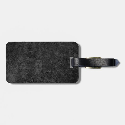 Eigen grijze, verticale rode monogram bagagelabel (Achterkant horizontaal)