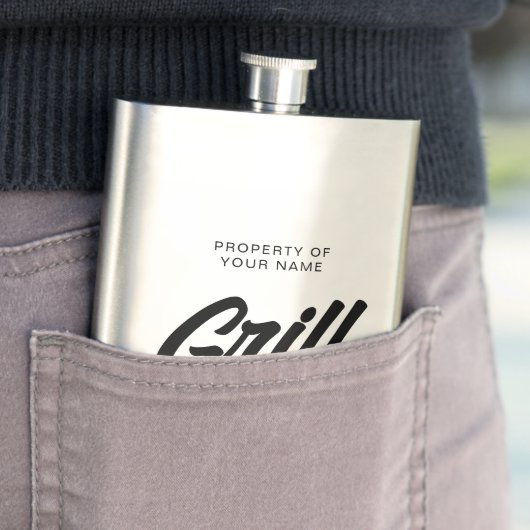 Eigen grill-meester-drink voor BBQ-chef Flacon (Voorbeeld)