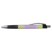 Eigen groen en lavender Polka Dots Pattern Pen (Bovenkant)