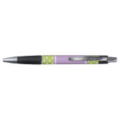 Eigen groen en lavender Polka Dots Pattern Pen (Achterkant)