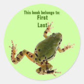 Eigen groene kikkerfoto op kikker ronde sticker (Voorkant)