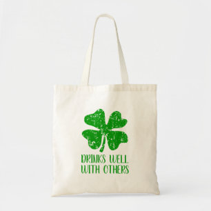 Eigen groene shamrock St Patrick's Day canvas tass Tote Bag