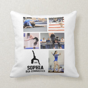 Eigen gymnastiek Foto Collage Name Team Year Kussen