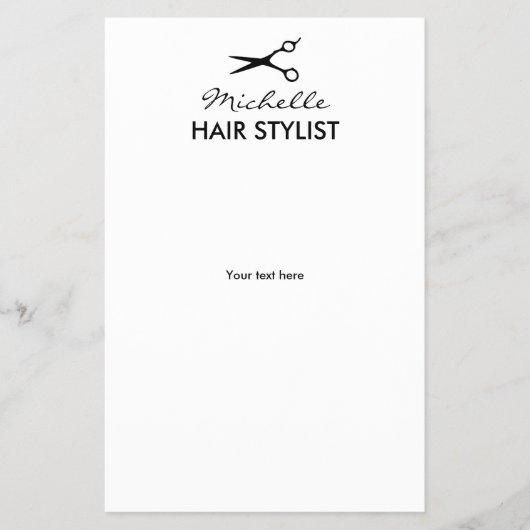 Eigen haarspatlappen voor haarstylist of salon flyer (Voorkant)