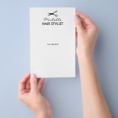 Eigen haarspatlappen voor haarstylist of salon flyer (Hand)