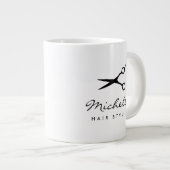 Eigen haarstijlvolle naam extra groot jumboformaat grote koffiekop (Voorkant rechts)