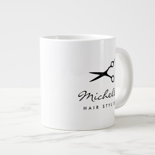 Eigen haarstijlvolle naam extra groot jumboformaat grote koffiekop (Voorkant rechts)
