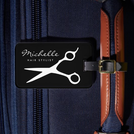 Eigen haarstylist haarkappersschip bagagelabel (Voorkant Insitu 4)