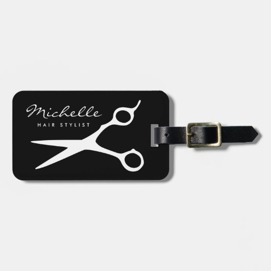 Eigen haarstylist haarkappersschip bagagelabel (Voorkant horizontaal)