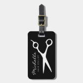 Eigen haarstylist haarkappersschip bagagelabel (Voorkant verticaal)