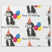 Eigen Happy Birthday Black & White Bernedole Wr Cadeaupapier (Vlak)