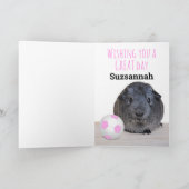 Eigen Happy Birthday Guinee roze Voetbal Kaart (Binnen)