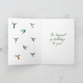 Eigen Happy Birthday Hummingbird Kaart (Binnen)