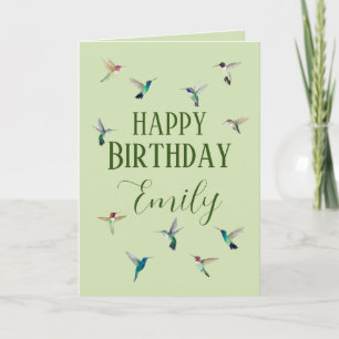 Eigen Happy Birthday Hummingbird Kaart