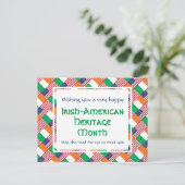 Eigen HAPPY IRISH-AMERICAN HERITAGE MAAND Feestdagenkaart (Staand voorkant)