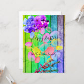 Eigen Happy Paast Chic Rustic  Farmhouse Kaart (Voorkant / Achterkant in situ)