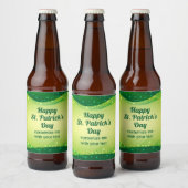 Eigen Happy St. Patrick's Day Green Sparkle Party Bier Etiket (Flessen)