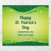 Eigen Happy St. Patrick's Day Green Sparkle Party Bier Etiket (Enkel label)
