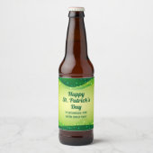 Eigen Happy St. Patrick's Day Green Sparkle Party Bier Etiket (Voorkant)