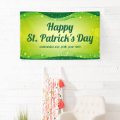 Eigen Happy St. Patrick's Day Green Sparkle Party Spandoek (Insitu)