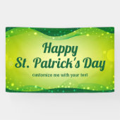 Eigen Happy St. Patrick's Day Green Sparkle Party Spandoek (Horizontaal)