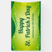 Eigen Happy St. Patrick's Day Green Sparkle Party Spandoek (Verticaal)