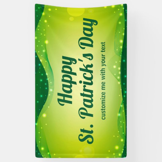 Eigen Happy St. Patrick's Day Green Sparkle Party Spandoek (Verticaal)