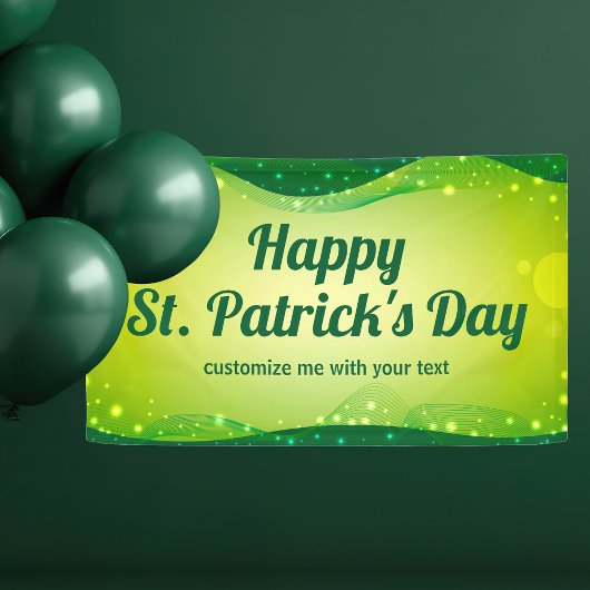 Eigen Happy St. Patrick's Day Green Sparkle Party Spandoek