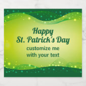 Eigen Happy St. Patrick's Day Green Sparkle Party Sparkling Wijnetiket (Enkel label)