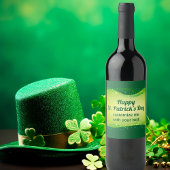 Eigen Happy St. Patrick's Day Green Sparkle Party Wijn Etiket
