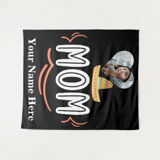 Eigen hartfoto Mexicaanse fiesta moeder Wandkleed (Voorkant (horizontaal))