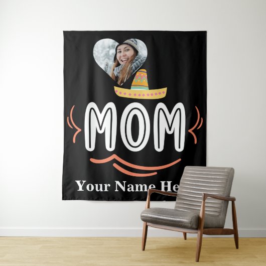 Eigen hartfoto Mexicaanse fiesta moeder Wandkleed (In situ)