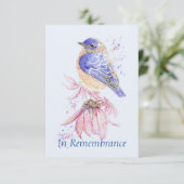 Eigen herdenkingsdienst Bluebird Garden Bird Kaart (Staand voorkant)