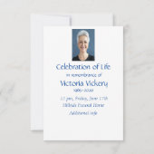 Eigen herdenkingsdienst Bluebird Garden Bird Kaart (Achterkant)