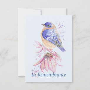 Eigen herdenkingsdienst Bluebird Garden Bird Kaart