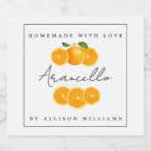 Eigen Homemade Arancello-label Likeurfles Etiket (Enkel label)