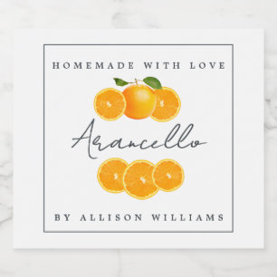 Eigen Homemade Arancello-label Likeurfles Etiket