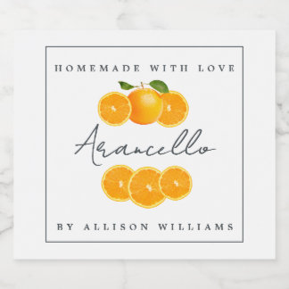 Eigen Homemade Arancello-label Likeurfles Etiket