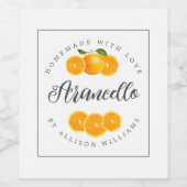 Eigen Homemade Arancello-label Wijn Etiket (Enkel label)