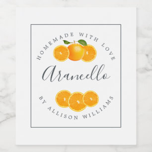 Eigen Homemade Arancello-label Wijn Etiket