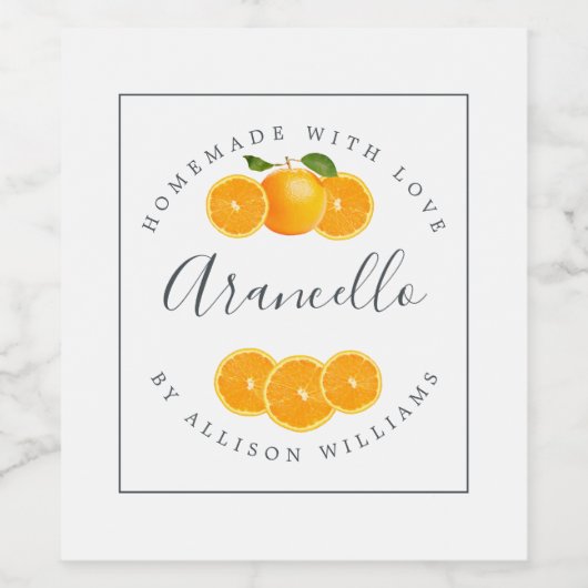 Eigen Homemade Arancello-label Wijn Etiket (Enkel label)