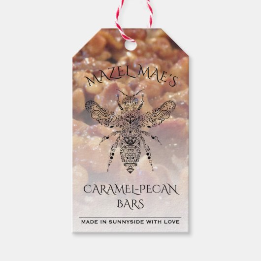 Eigen Homemade Caramel-Pecan Bars Honinglabels Cadeaulabel (Voorkant)