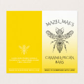 Eigen Homemade Caramel-Pecan Bars Honinglabels Visitekaartje (Buitenkant ongevouwen)