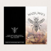 Eigen Homemade Caramel-Pecan Bars Honinglabels Visitekaartje (Buitenkant ongevouwen)