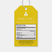 Eigen Homemade Honey Bee Nutrition Label Cadeaulabel (Achterkant)